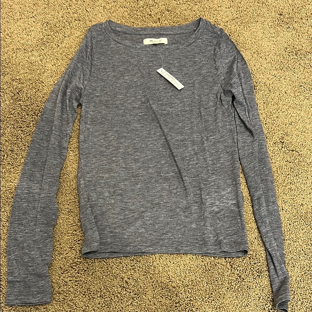 Madewell Gray Long Sleeve Women's Top